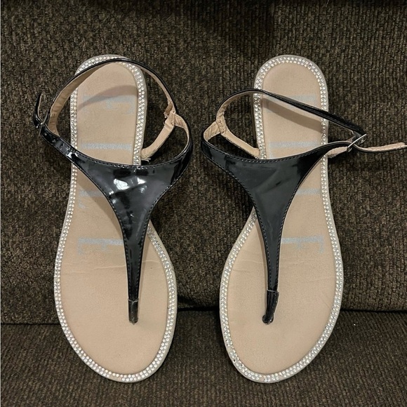 Black strappy sandals womens 8 - Picture 1 of 2